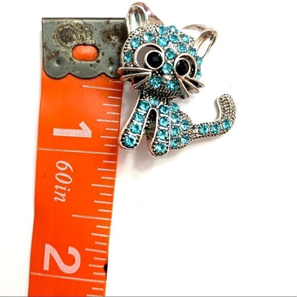 Kitty Bracelet Encrusted in Shiny Blue Gems (P3) - Picture 9 of 11